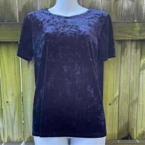 Beach Lunch Lounge Crushed Velvet navy short sleeve blouse